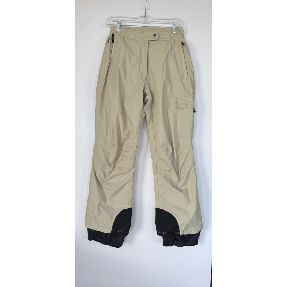 Obermeyer Womens Ski Snowboard Cargo Pants Size 8 Tan Insulated Waterproof Snow